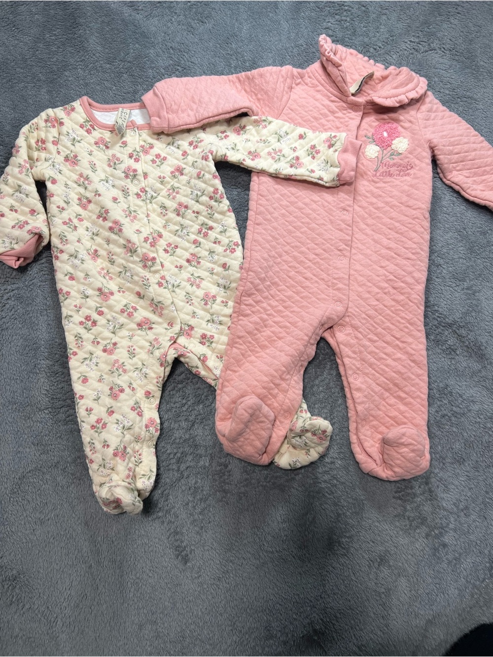Chickpea Organic 2pc Baby Girl Floral Sleeper Bundle 3-6M